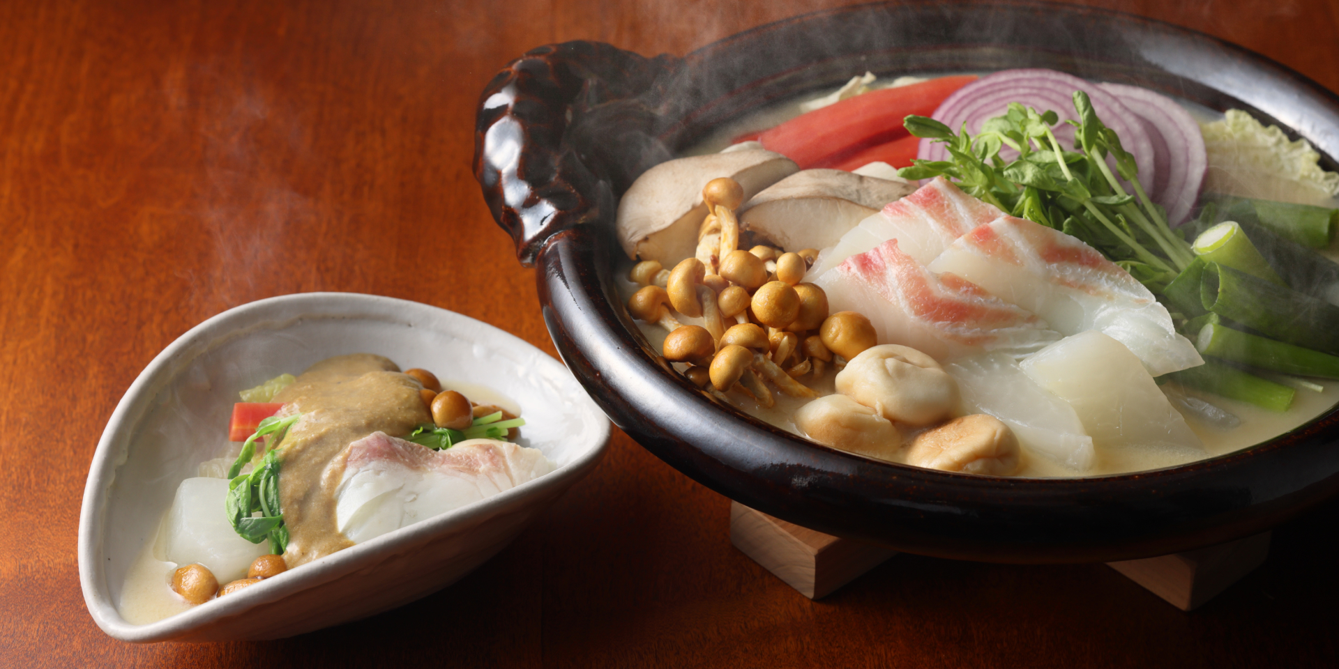 真鯛の野菜鍋 牡蠣たれ付