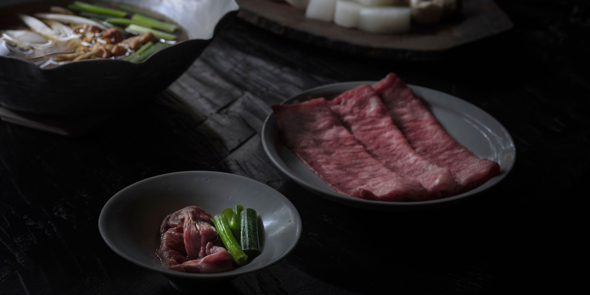 京都牛サーロインの野菜鍋